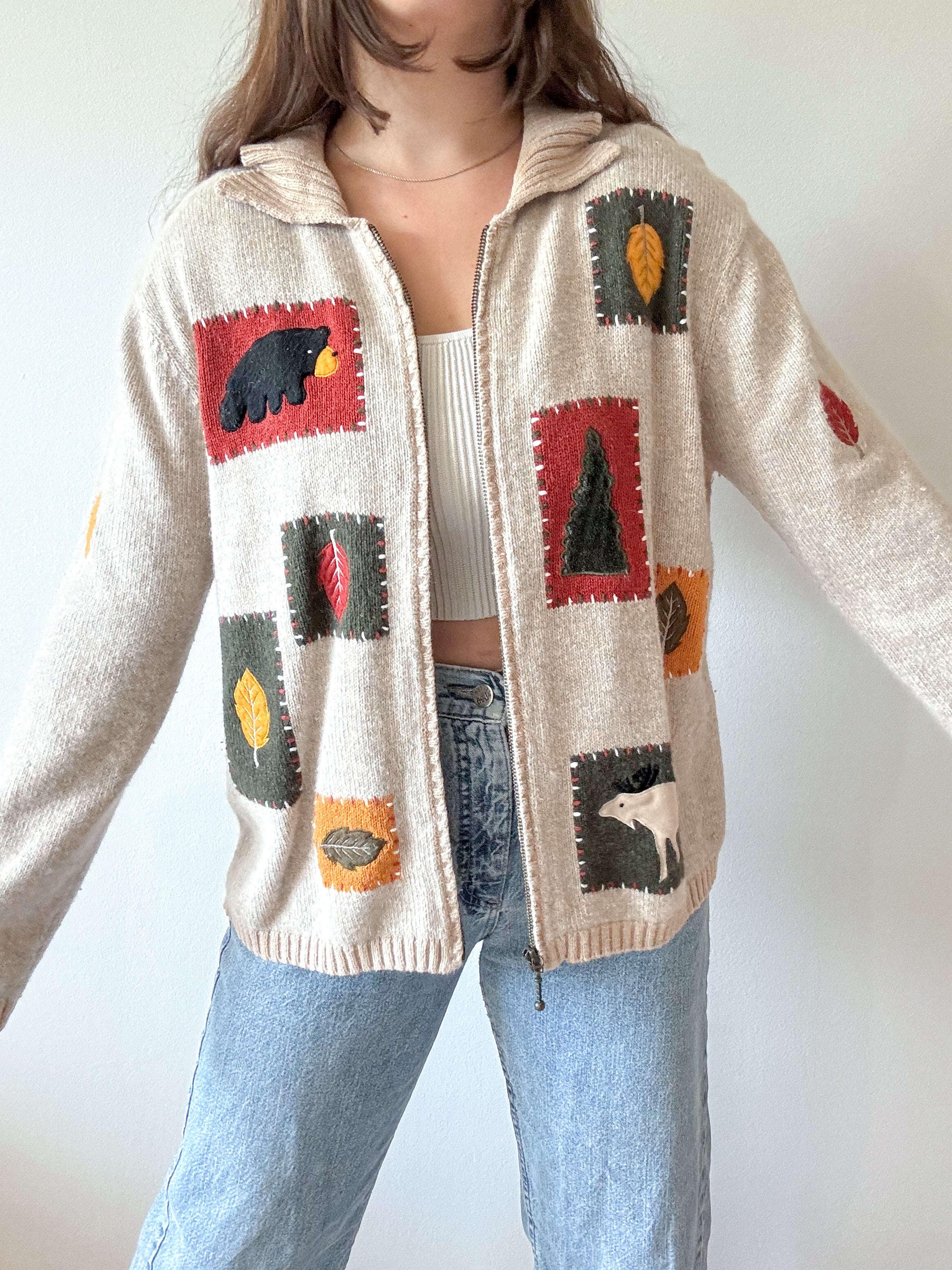The Autumn Critter Cardigan (L)