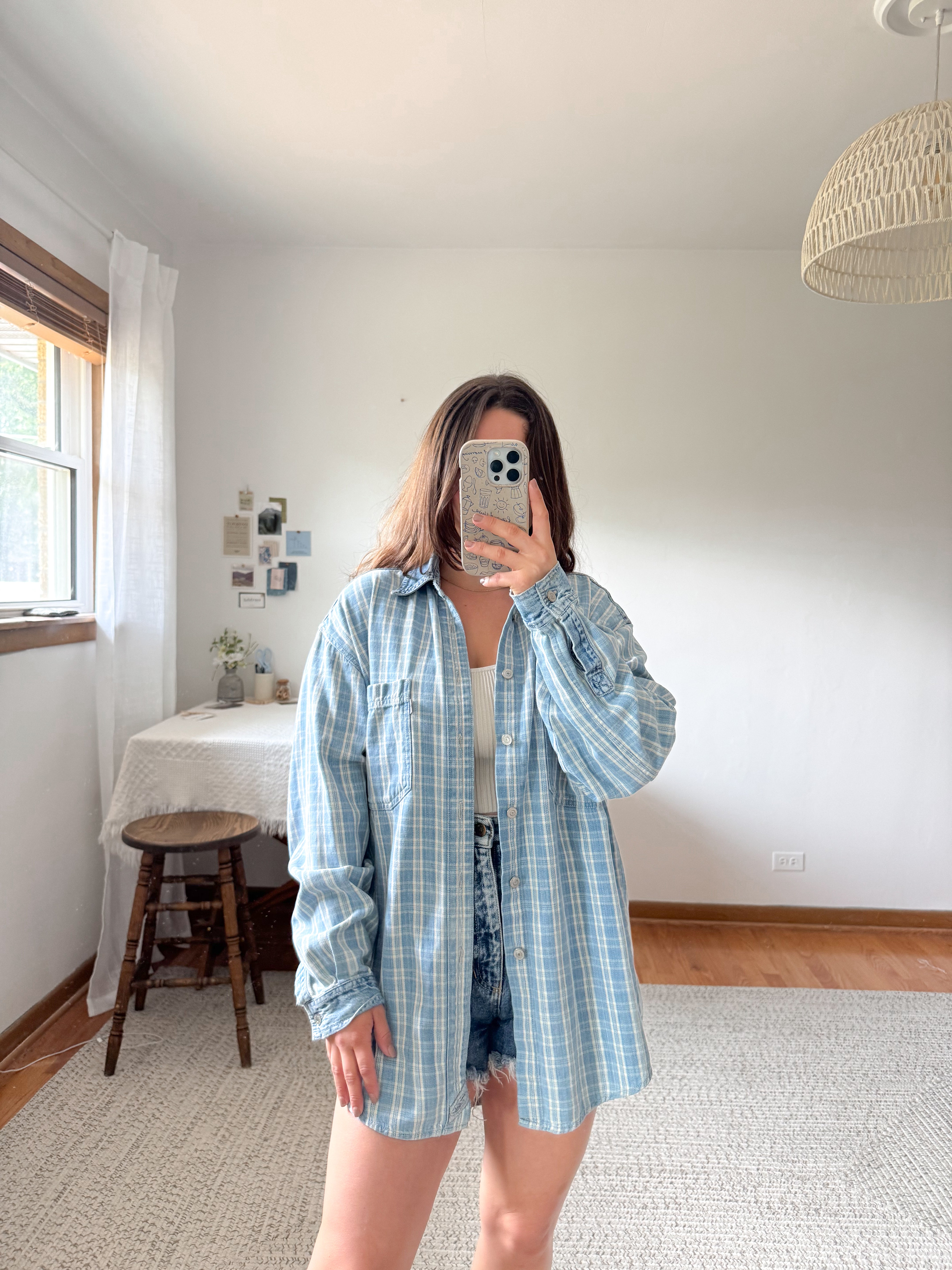 The Denim Flannel Button Up (L)