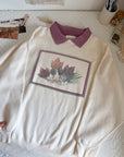 The Creamy Maple Collared Crewneck (L)