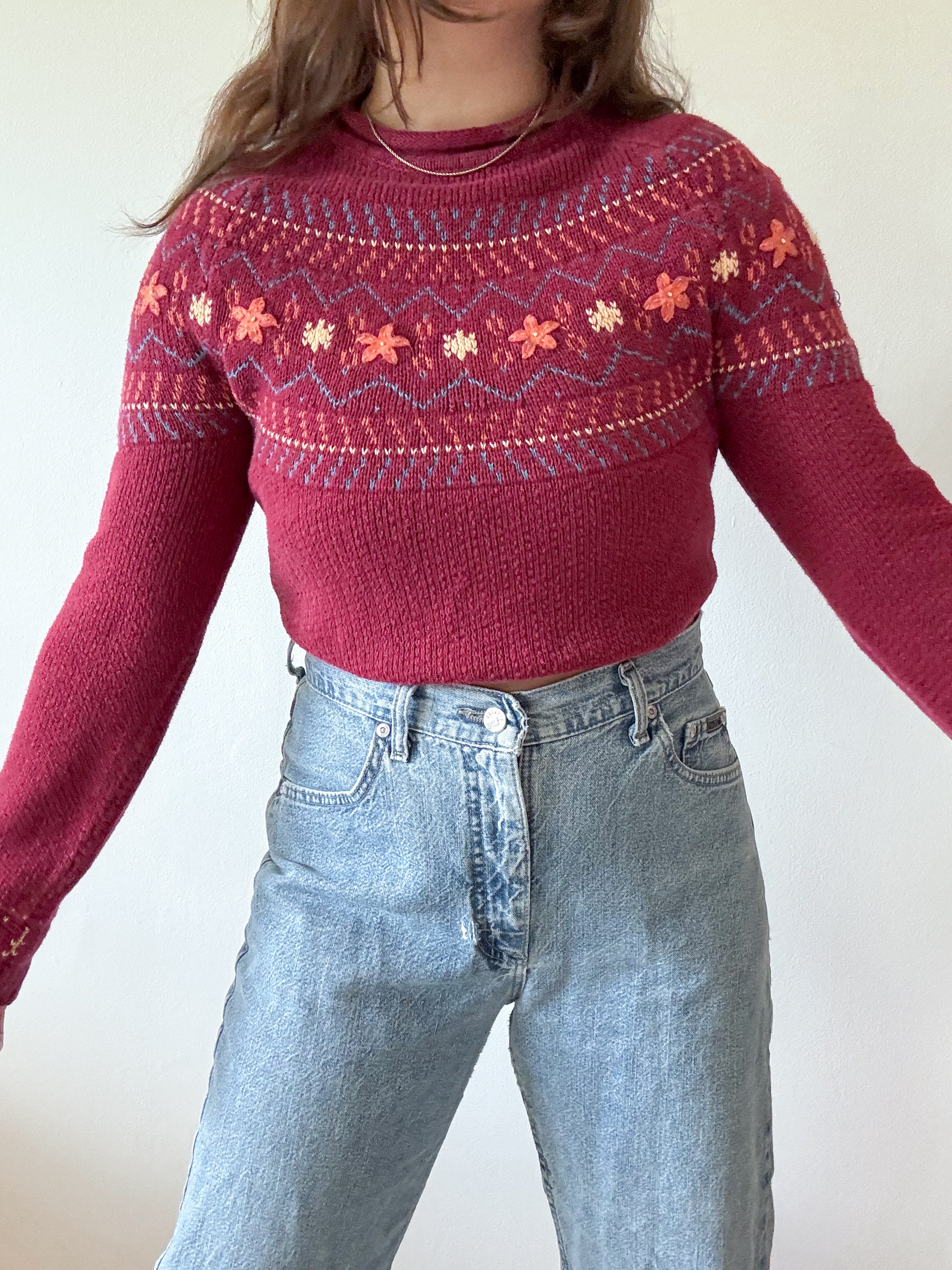 The Cherry Floral Sweater (S)