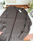The Chocolate Chevron Zip Up Cardigan (L)