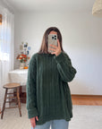 The Forest Green Tommy Cable Knit Sweater (L)
