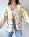 The Pale Yellow Floral Cardigan (L)