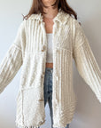 The Cream Patchwork Toggle Cardigan (L)