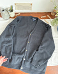 The Charcoal Button Cardigan (L)