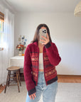 The Rust Fair Isle Zipper Cardigan (S)