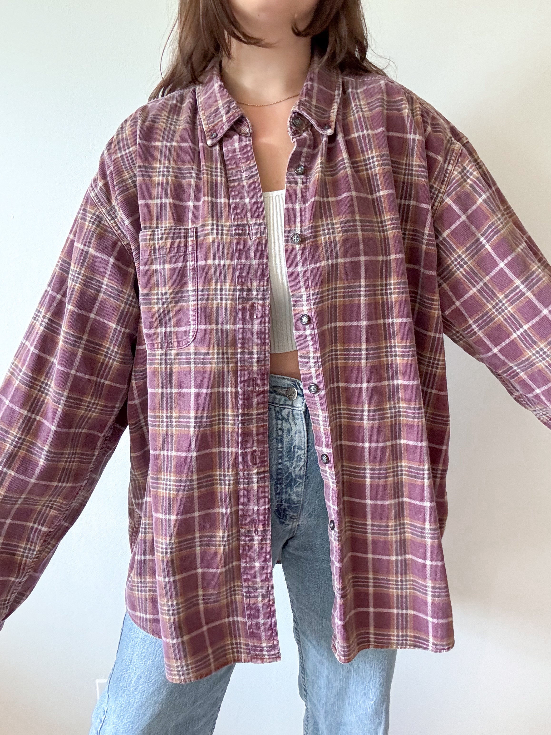 The Mulberry Micro Cord Button Up (XXL)