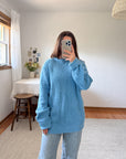 The Sky Blue Textured Sweater (L)