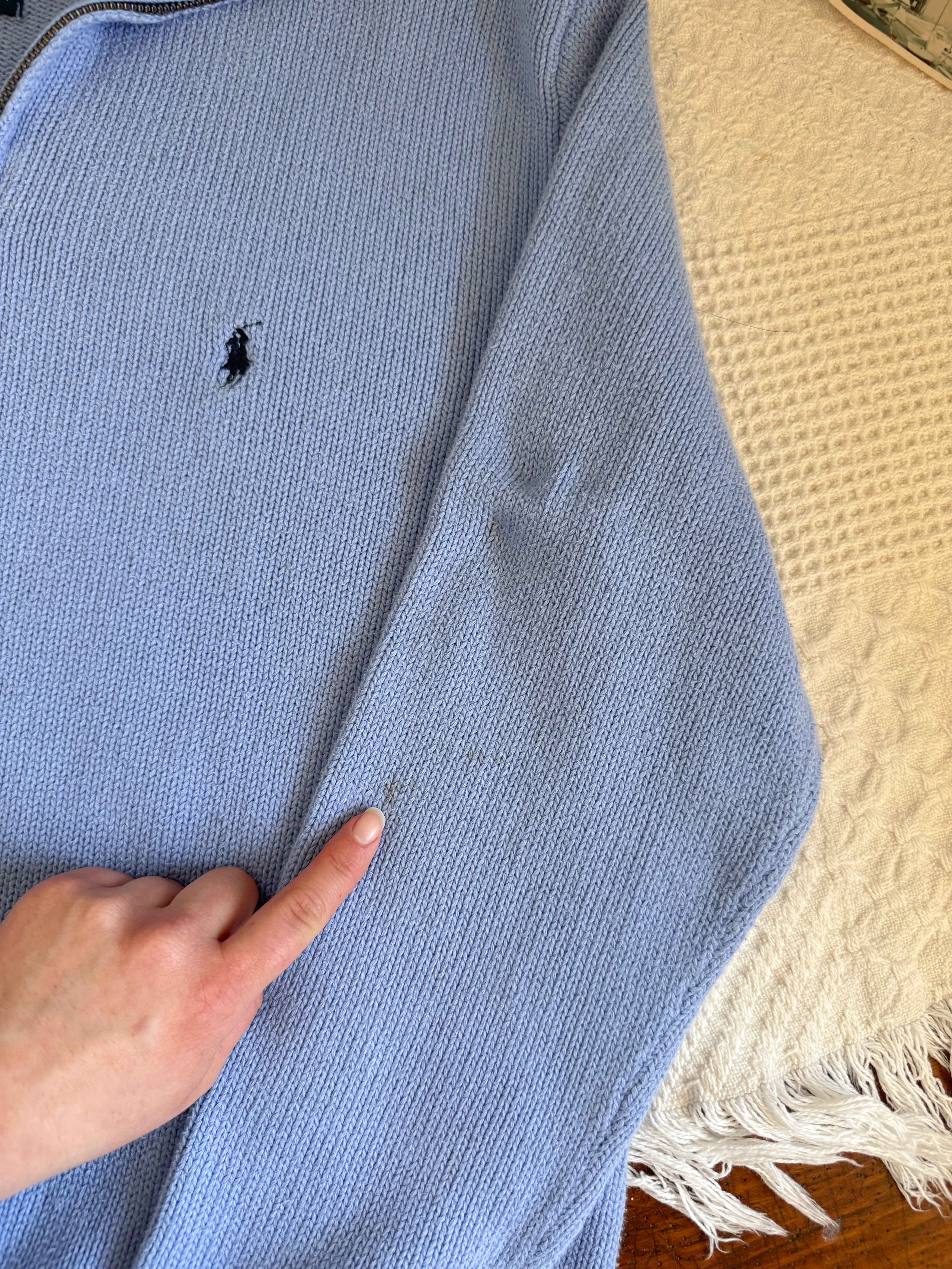 The Periwinkle Polo Quarter Zip (L)