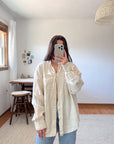 The Butter Yellow Linen Button Up (L)