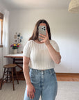 The White Textured Sweater Tee (S)