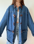 The Dark Wash Denim Toggle Jacket (L)