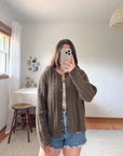 The Dark Olive Cable Cardigan (L)