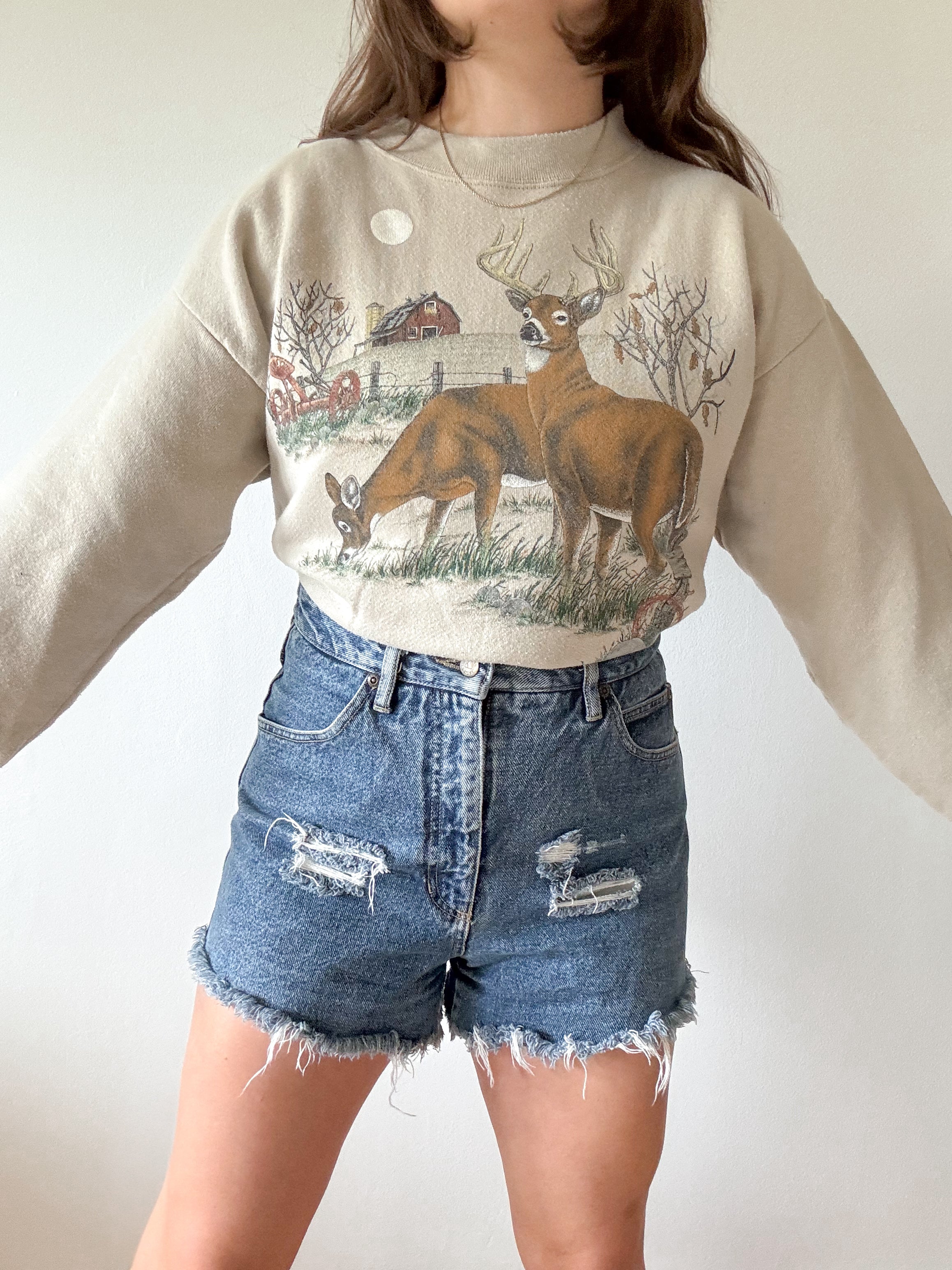 The Barn Deer Crewneck (L)