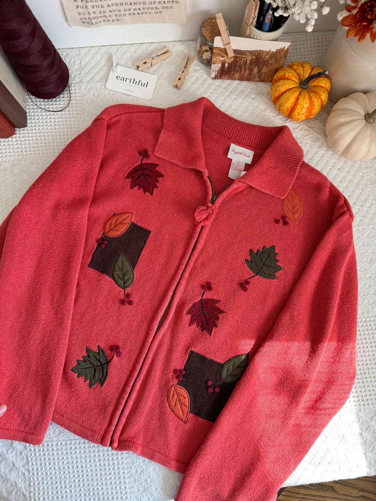 The Coral Leaf Cardigan (M)