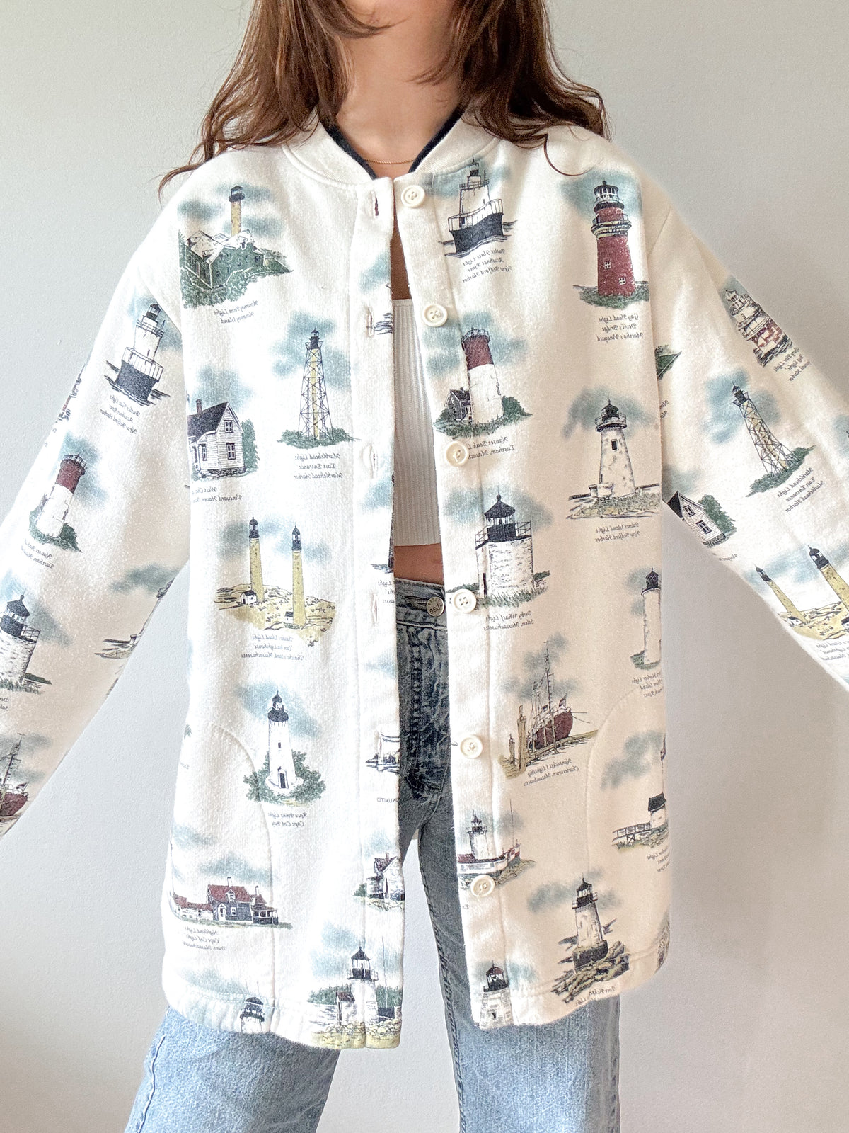 The East Coast Lighthouse Sweatshirt Cardigan (L)