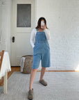 Light Wash Squeeze Shortalls (S)