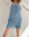 Light Wash Squeeze Shortalls (S)