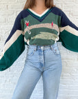 The Navy & Teal Golf Sweater (1x)