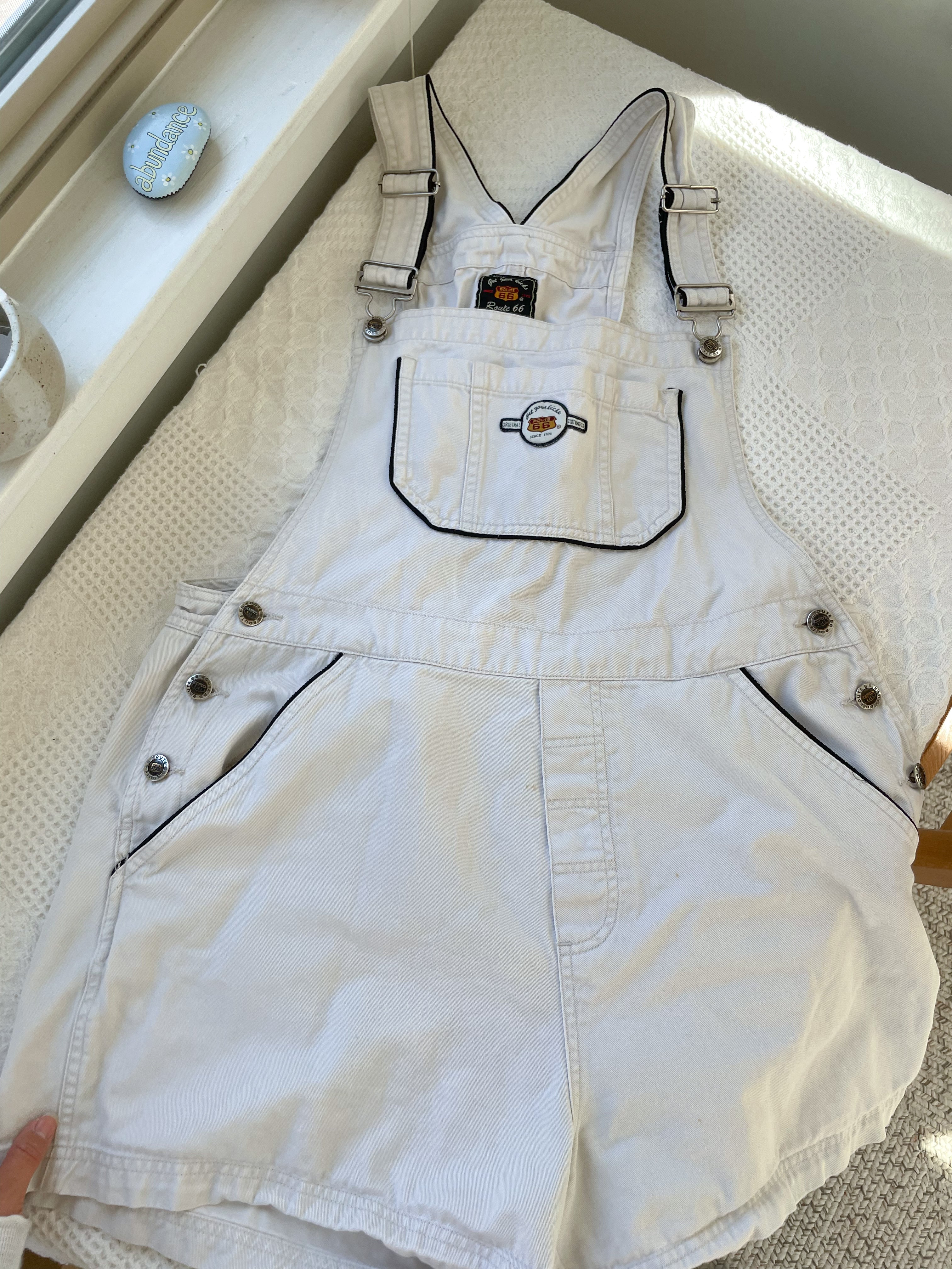 Route 66 Cream Outlined Shortalls (L)