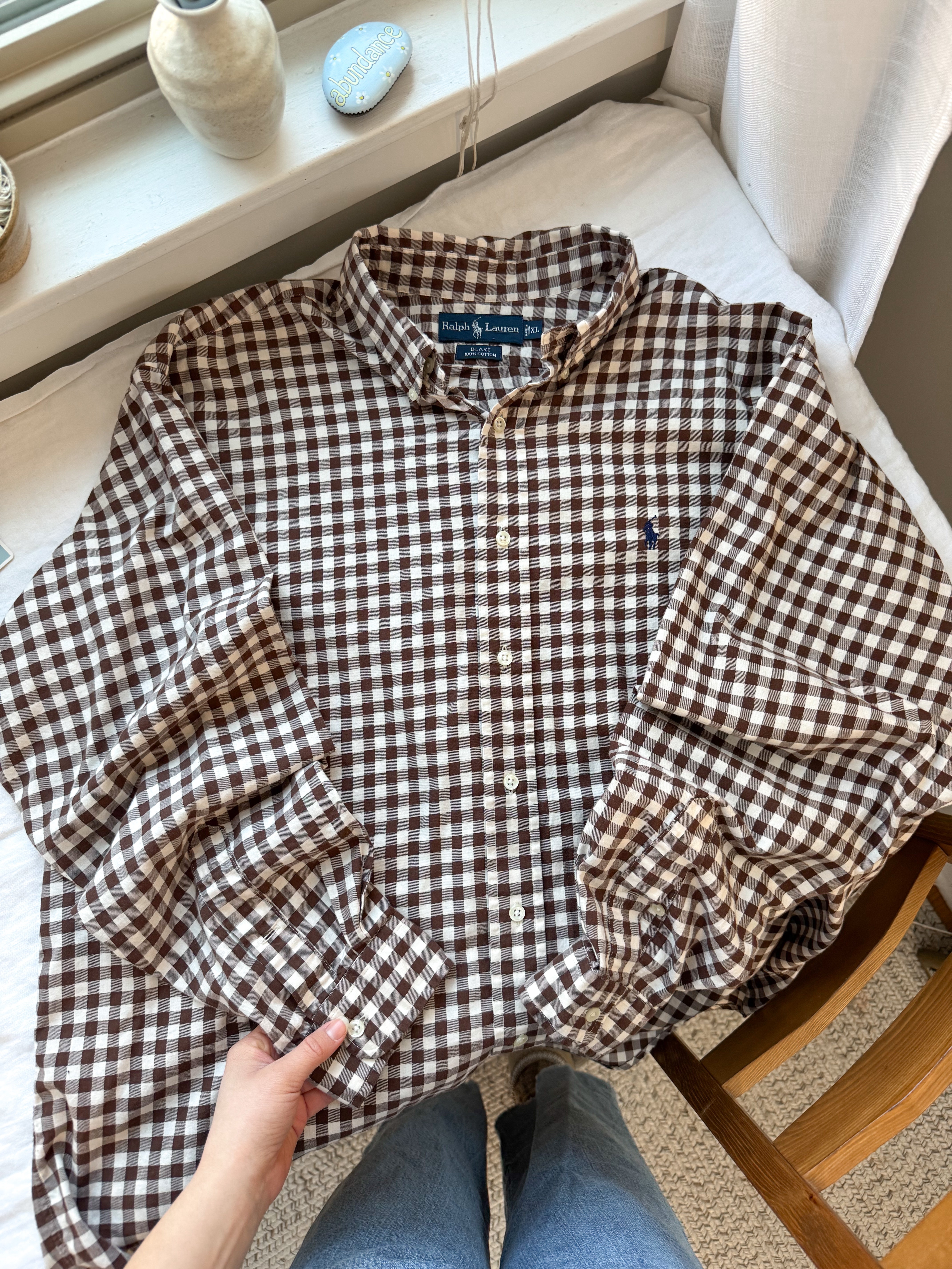 The Brown Gingham Button Up (XL)