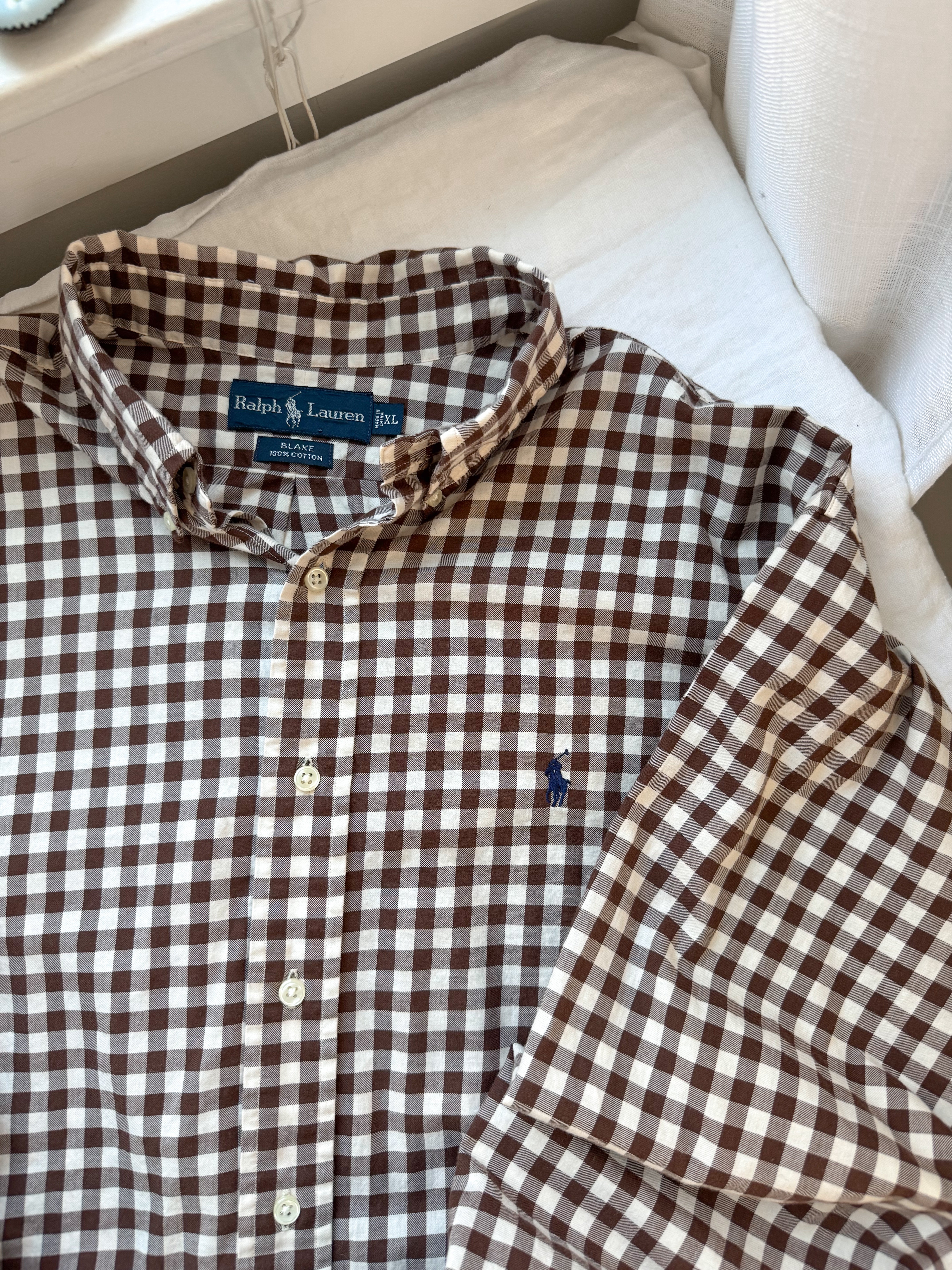 The Brown Gingham Button Up (XL)