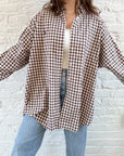 The Brown Gingham Button Up (XL)