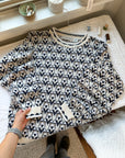 The Triangular Cream & Black Sweater (L)