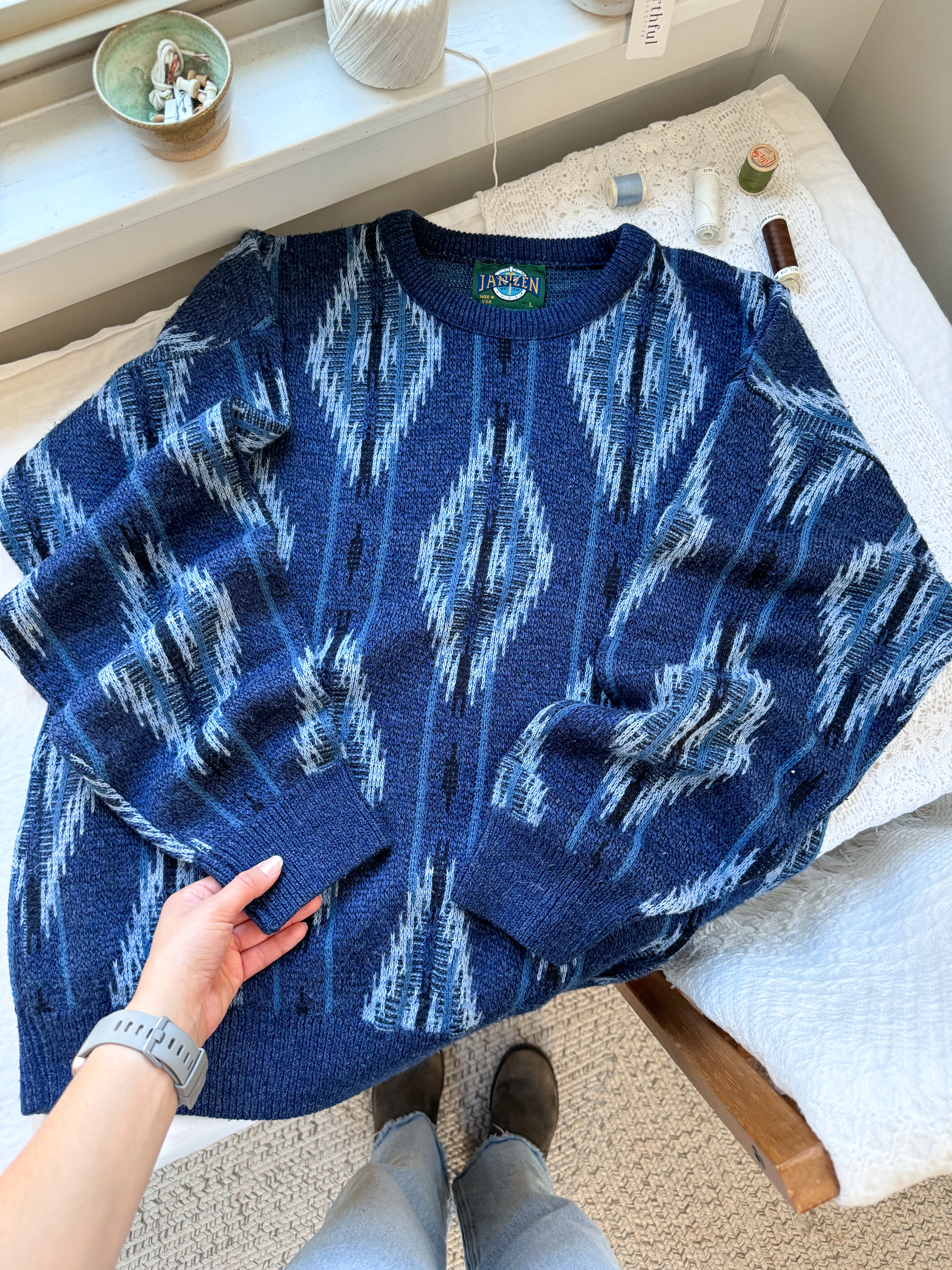 The Blue Aztec Sweater (L)