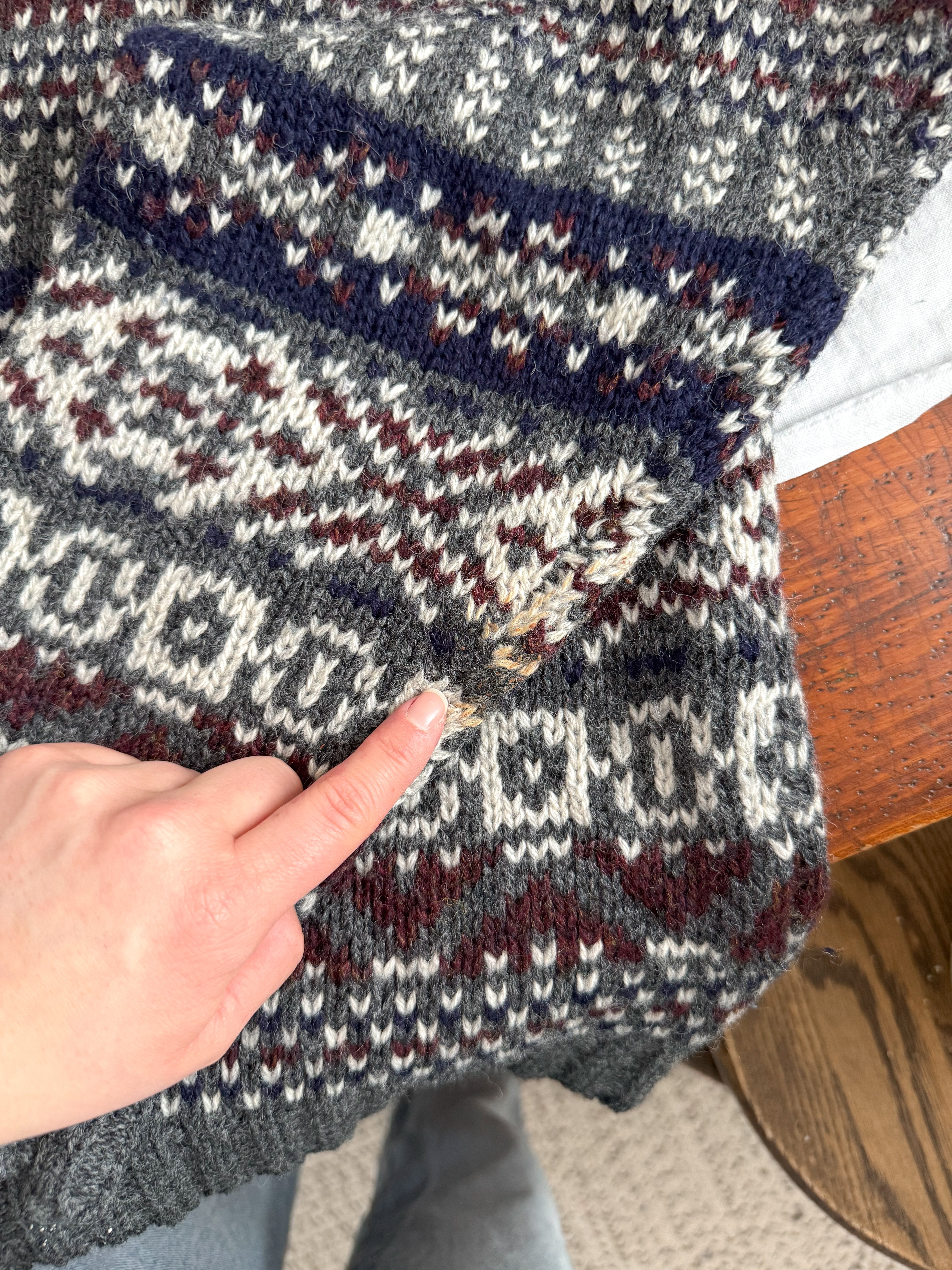 The Fair Isle V Neck Sweater (XL)