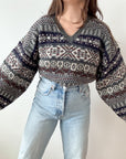 The Fair Isle V Neck Sweater (XL)
