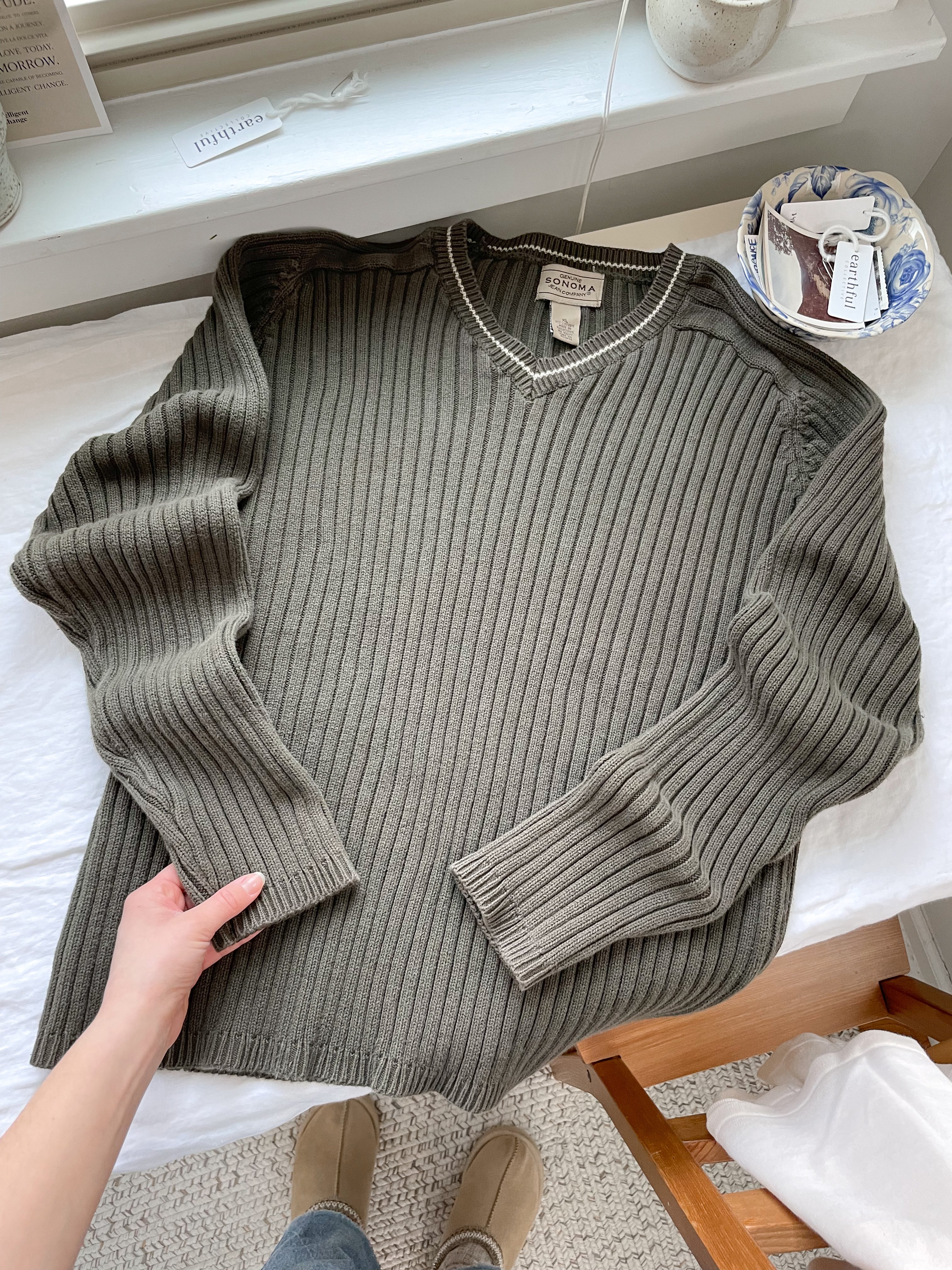 The Ribbed Fir Sweater (L)