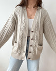 The Cable Knit Cozy Cardigan (L)