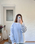 The Periwinkle Striped Sweater (L)