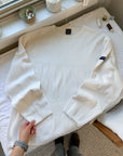 The White Wide Ribbed Sweater (XL)