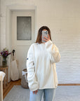 The White Wide Ribbed Sweater (XL)