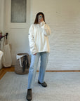 The White Wide Ribbed Sweater (XL)