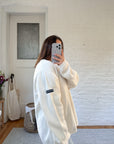 The White Wide Ribbed Sweater (XL)