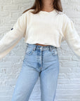 The White Wide Ribbed Sweater (XL)