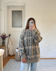 The Neutral & Blue Geometric Sweater (L)