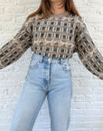 The Neutral & Blue Geometric Sweater (L)