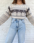 The Grey Toned Fair Isle Sweater (L)