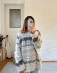 The Grey Toned Fair Isle Sweater (L)