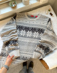 The Grey Toned Fair Isle Sweater (L)