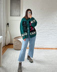 The Teal Poinsettia Cardigan (M)