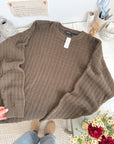 The Textured Olive Bookstore Sweater (XL)