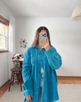 The Bright Blue Corduroy Button Up (L)
