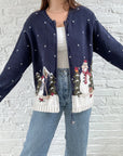 The Snowman Zipper Cardi (L)