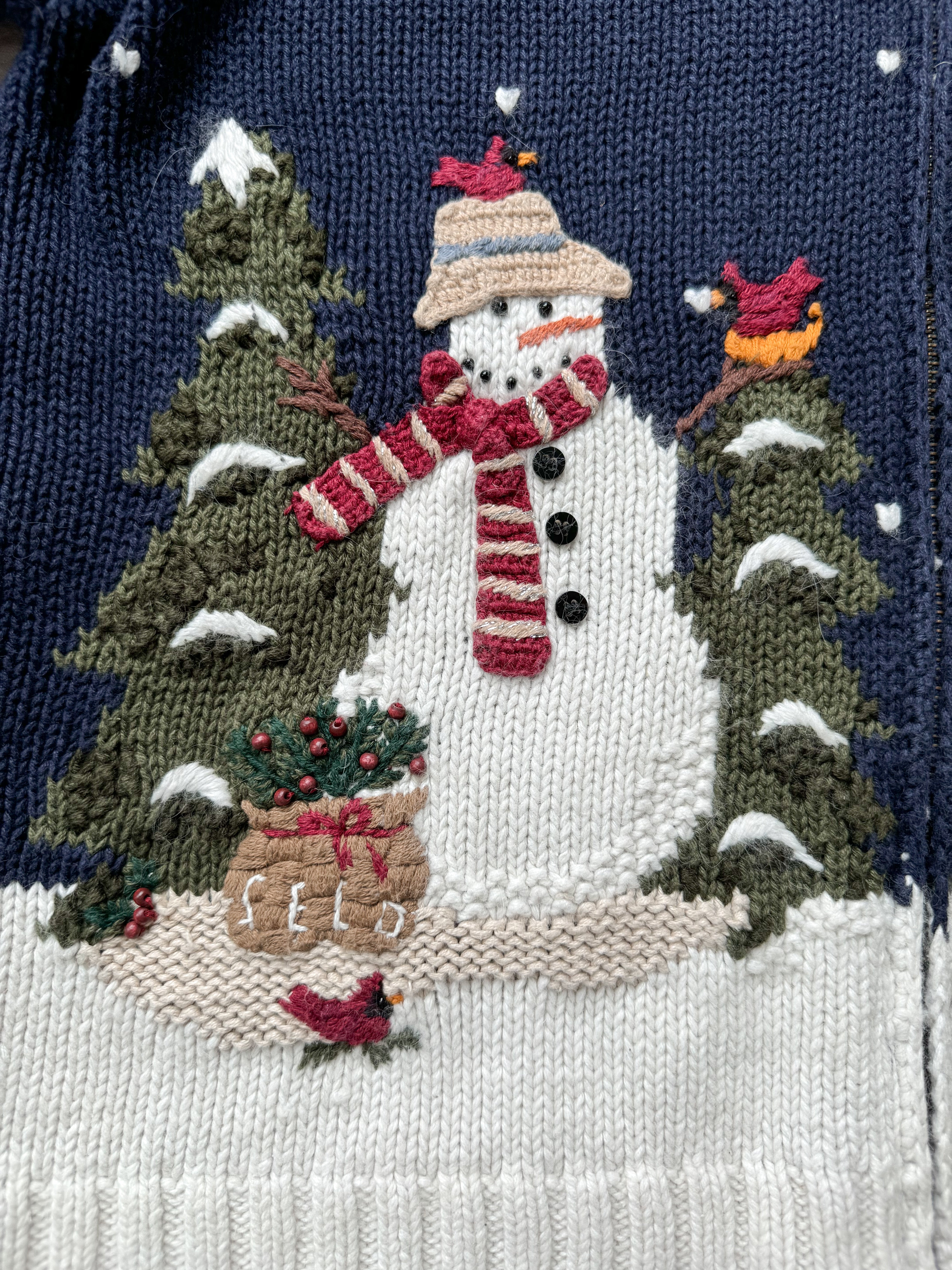 The Snowman Zipper Cardi (L)