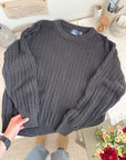 The Dark Charcoal Textured Sweater (L)